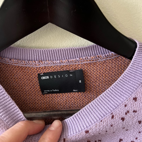 ASOS cotton mauve and orange pullover - Picture 3 of 3